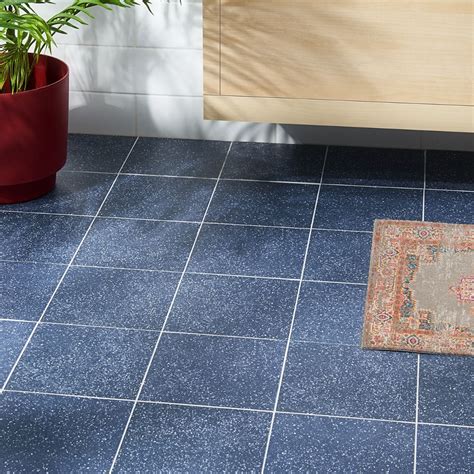 navy blue bathroom floor tile.